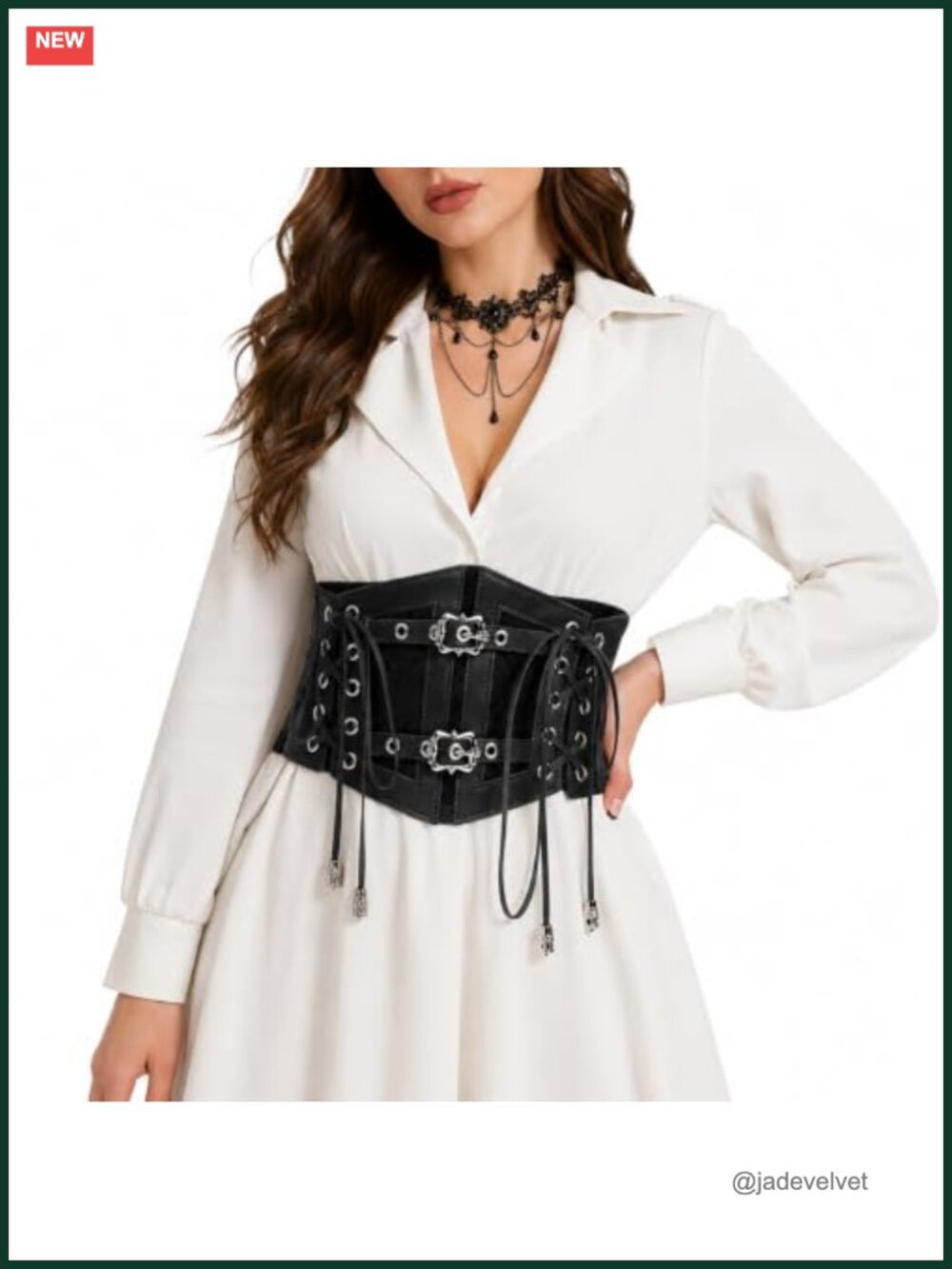 Faux Leather Lace-Up Corset Belt Renaissance Costume Waist Cinch